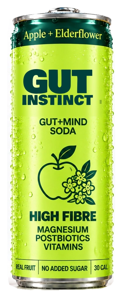 Lime green Gut Instinct soda can concept